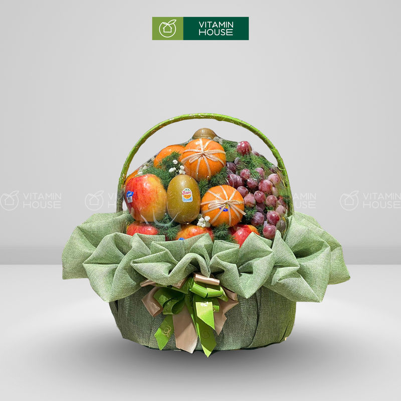 Giỏ Trái Cây Kiwi, Nho và Quýt Chúc Mừng Ngày Đặc Biệt
