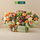 Giỏ trái cây nhập khẩu cao cấp, nước ép  và hoa tươi trang trí tặng chúc mừng khai trương, sự kiện