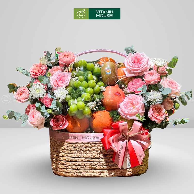  Giỏ Trái Cây Nhập Khẩu cao cấp, chất lượng cao. Trang trí cùng Hoa Tươi Thay Lời Chúc Mừng Người Thân, Bạn Bè