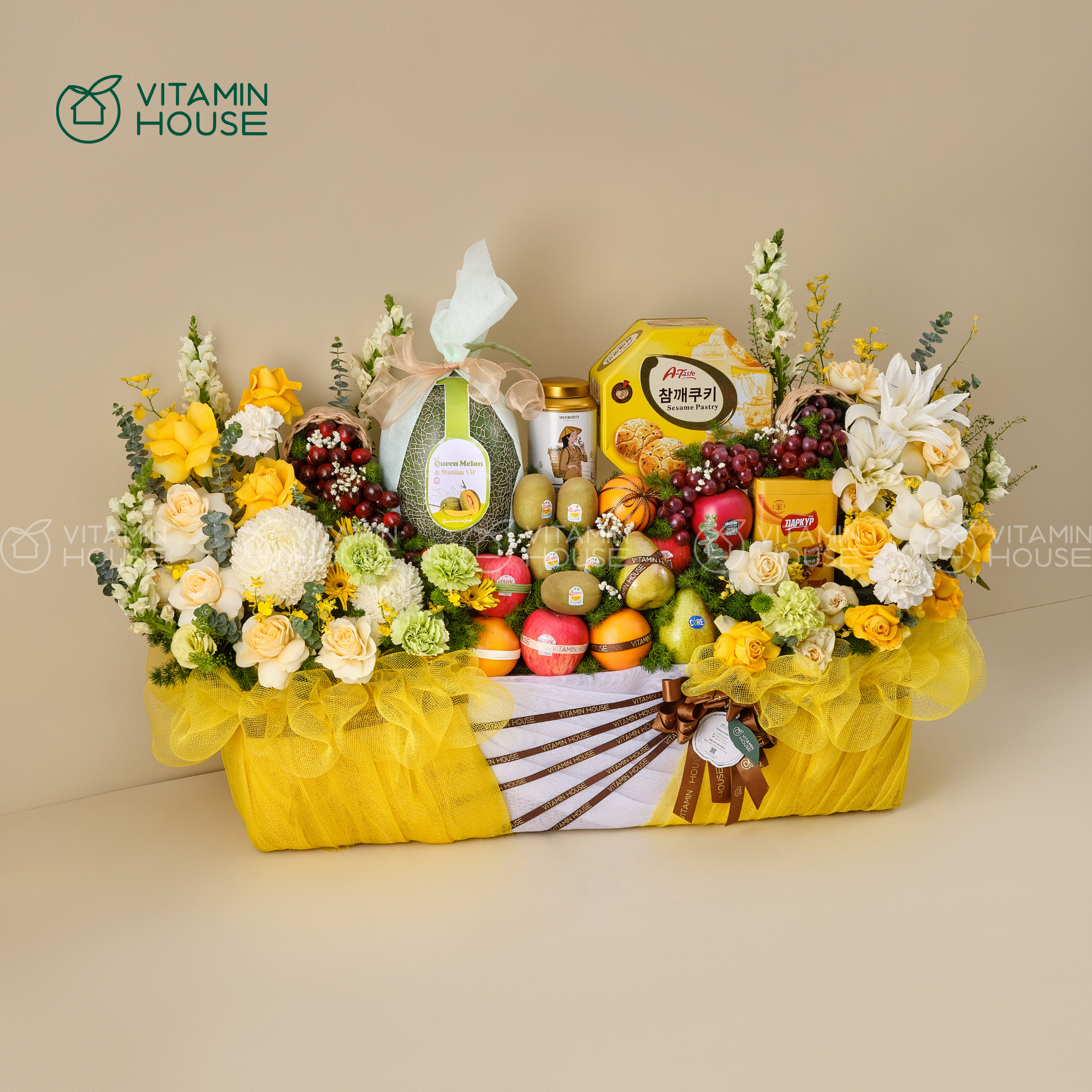 Giỏ Quà Trái Cây Cherry, Dưa Lưới, Kiwi Nhập Khẩu Đi Lễ Chùa Thanh Tịnh
