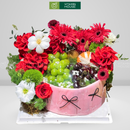 Giỏ Trái Cây Nhập Khẩu Trang Trí kiểu bánh sinh nhật và hoa tươi  Tone Đỏ Chúc Mừng Sinh Nhật, món quà ý nghĩa