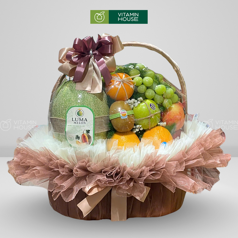 Giỏ Trái Cây Nho Xanh Gửi Tặng Bác Sĩ chúc sức khỏe thay cho Lời Cảm Ơn Từ Tấm Lòng