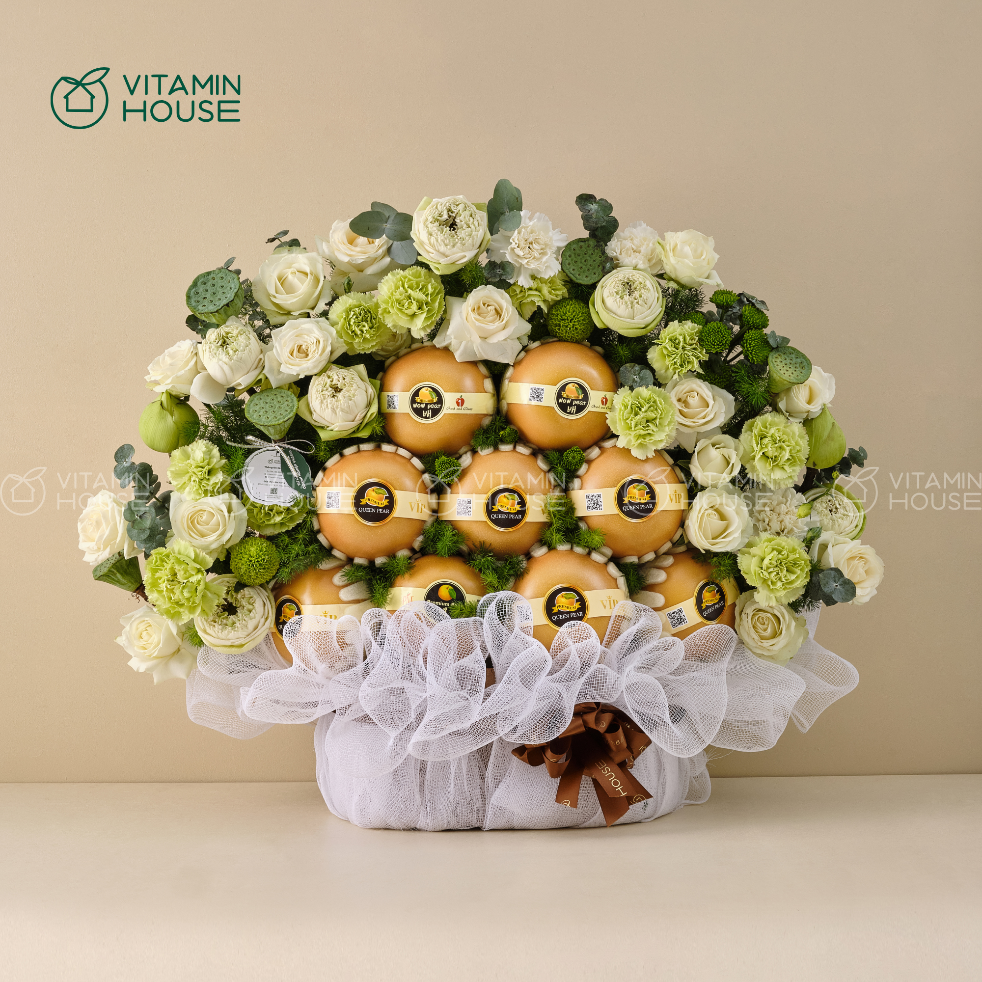 Giỏ Trái Cây Lê Nhập Khẩu Cúng Viếng Đám Tang Thành Kính