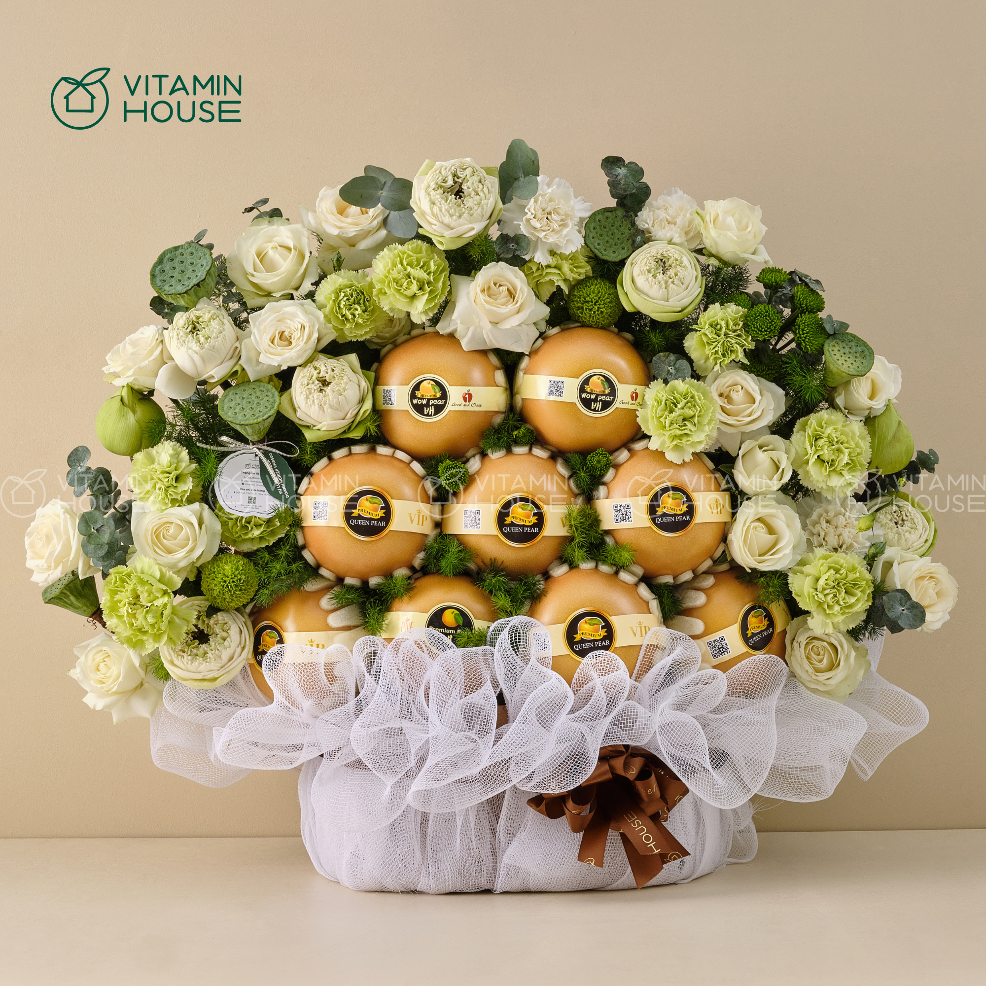 Giỏ Trái Cây Lê Nhập Khẩu Cúng Viếng Đám Tang Thành Kính