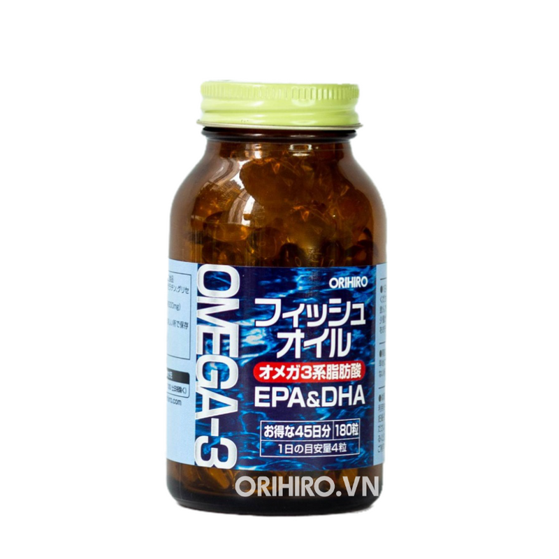 Viên Uống Dầu Cá Omega-3 Orihiro Nhật Hộp 180 Viên