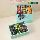 Hộp 2 tầng trái ây nhập khẩu màu xanh, cherry, kiwi, nho xanh