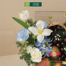 Hộp trái cây cherry, táo envy, kiwi vàng và hoa tươi tặng sinh nhật