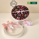 hộp trái cây cherry hình tròn màu bạc sang trọng