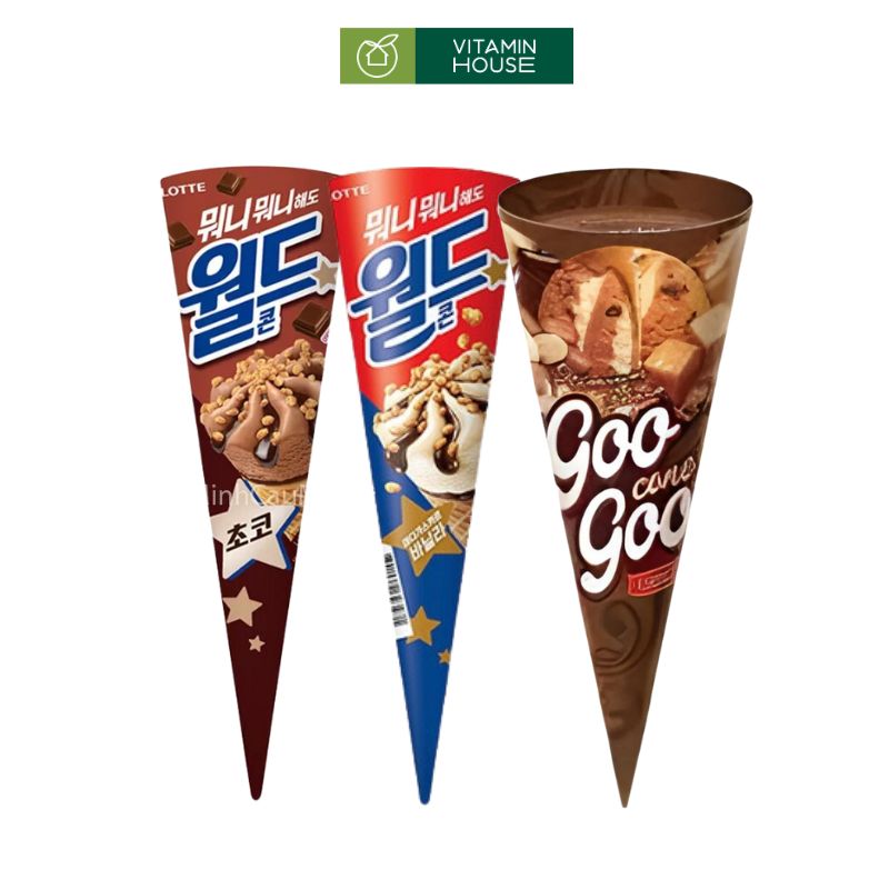 Kem Ốc Quế Lotte Hàn Quốc Nhiều Vị Thơm Ngon