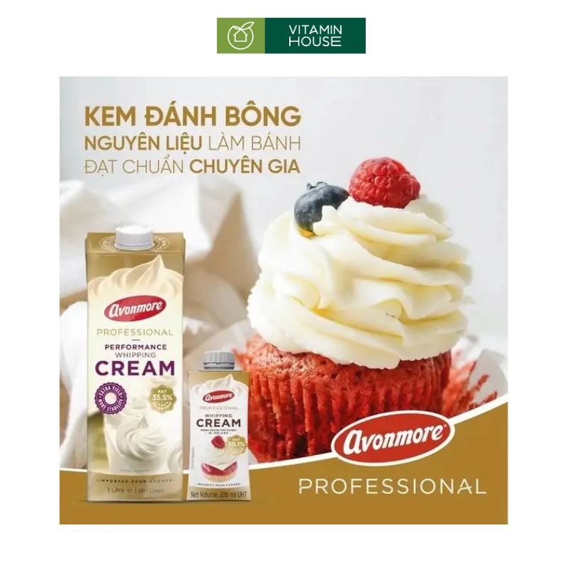 Kem Whipping Cream Avonmore Hộp 1Lít Đẳng Cấp Từ Sữa Tươi Nguyên Chất