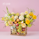 Giỏ Quà Trái Cây Celebration Fruit 01 - Nho Xanh, Kiwi Vàng, Dưa Lưới Tặng Khách Hàng, Đối Tác