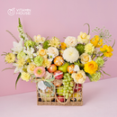 Giỏ Quà Trái Cây Celebration Fruit 01 - Nho Xanh, Kiwi Vàng, Dưa Lưới Tặng Khách Hàng, Đối Tác