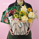 Giỏ Quà Trái Cây Celebration Fruit 06 - Đùi Sau Heo Muối, Rượu Vang Đỏ, Phô Mai Mềm Tặng Quà Tân Gia, Tất Niên