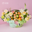 Giỏ Quà Trái Cây Celebration Fruit 07 - Táo Envy, Lê, Cam, Kiwi Tặng Sinh Nhật Người Yêu