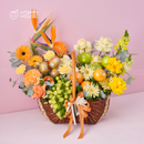 Giỏ Quà Trái Cây Celebration Fruit 08 - Kiwi Vàng, Nho, Táo Tặng Quà 20/10 Cho Người Phụ Nữ Tuyệt Vời
