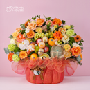 Giỏ Quà Trái Cây Celebration Fruit 09 - Nho Xanh, Táo, Lê Chúc Mừng Khai Trương, Khánh Thành