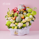 Giỏ Quà Trái Cây Celebration Fruit 12 - Rượu Mơ, Socola, Dưa Lưới Cho Lễ Dạm Ngõ "Trăm Năm Hạnh Phúc"