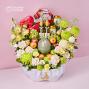 Giỏ Quà Trái Cây Celebration Fruit 12 - Rượu Mơ, Socola, Dưa Lưới Cho Lễ Dạm Ngõ "Trăm Năm Hạnh Phúc"
