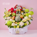 Giỏ Quà Trái Cây Celebration Fruit 12 - Rượu Mơ, Socola, Dưa Lưới Cho Lễ Dạm Ngõ "Trăm Năm Hạnh Phúc"