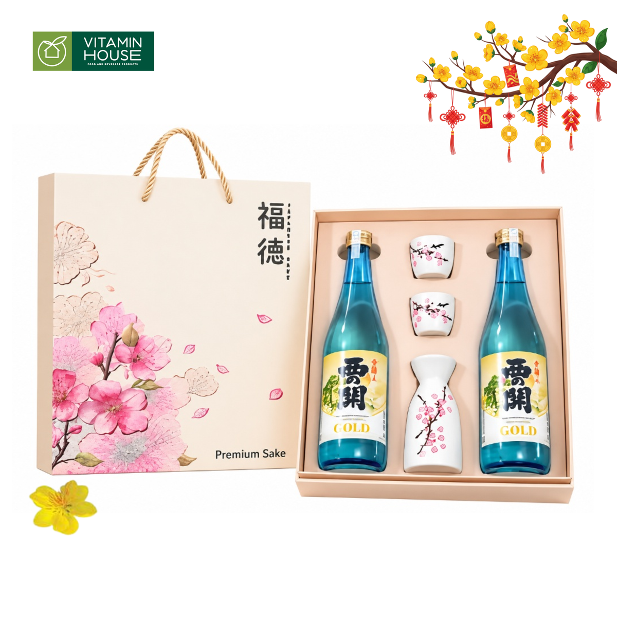 Set Rượu Sake Phú Hoa Niên 2