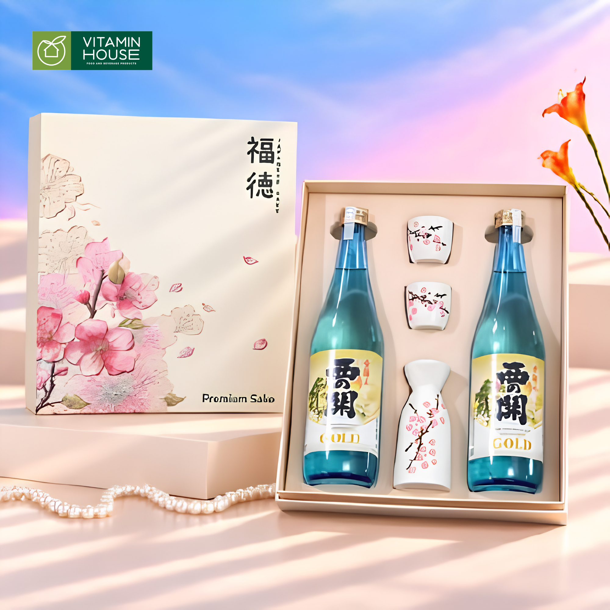 Set Rượu Sake Phú Hoa Niên 2