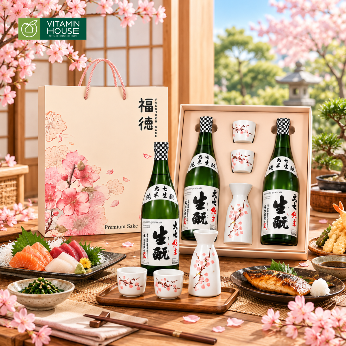 Set Rượu Sake Phú Hoa Niên 3