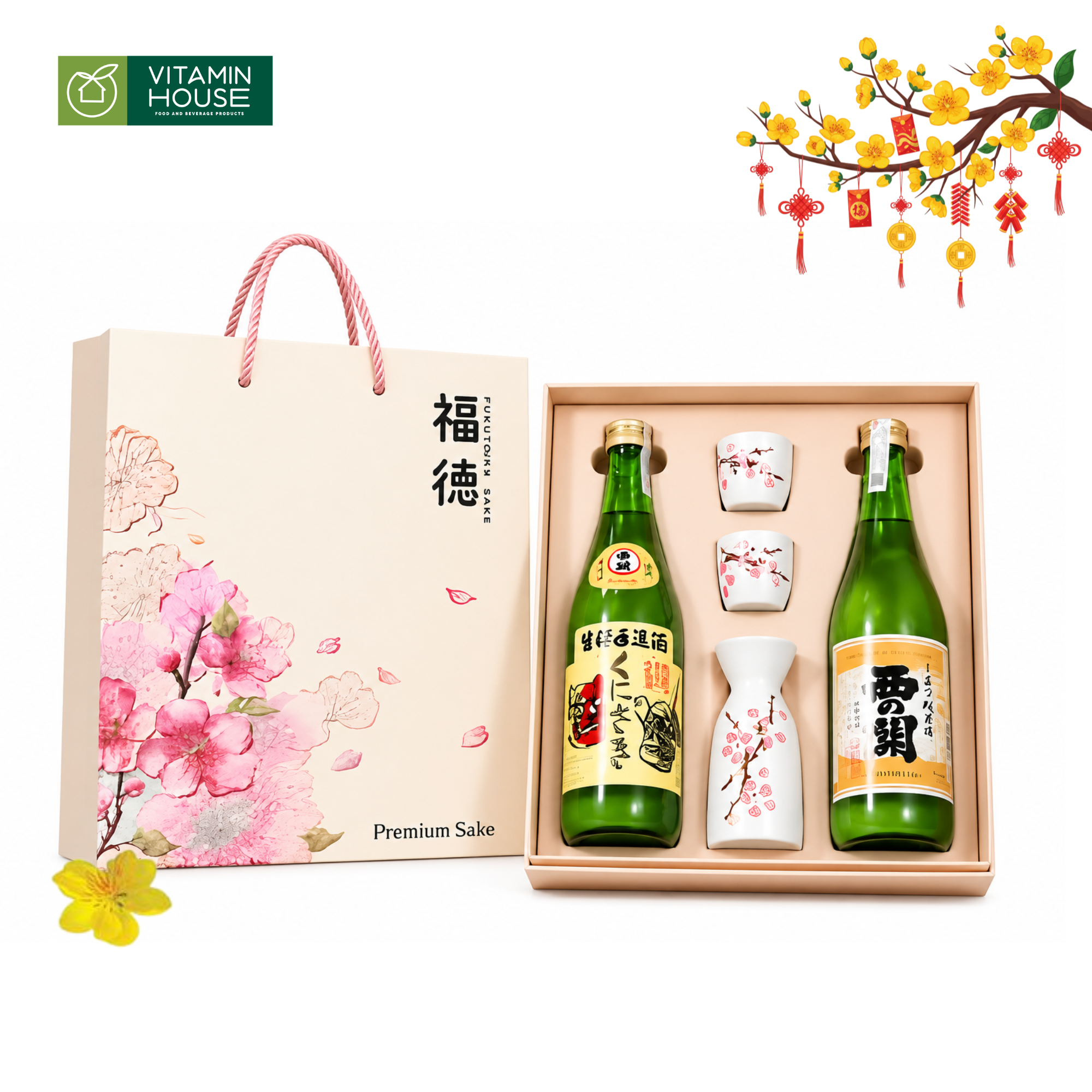 Set Rượu Sake Phú Hoa Niên 4