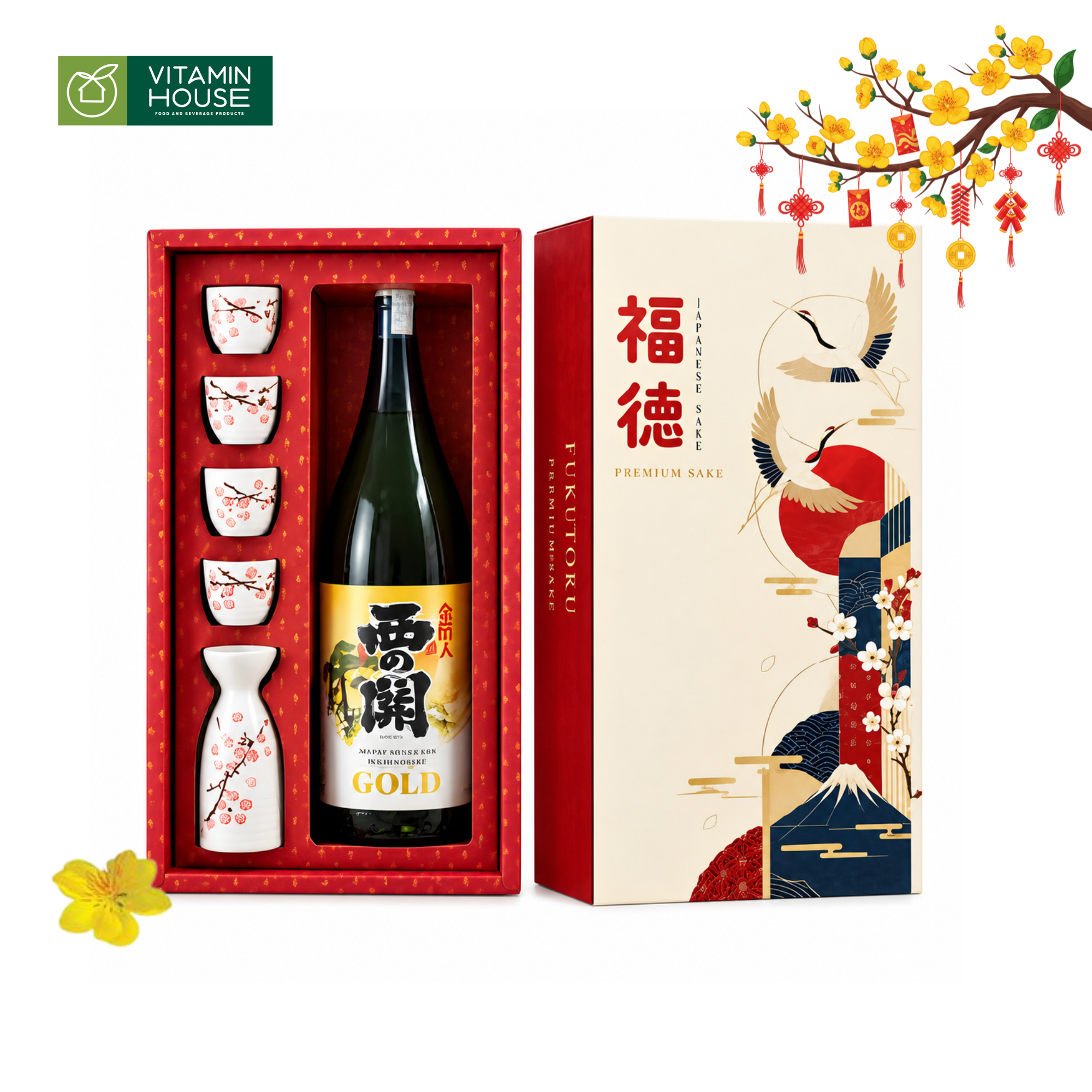 Set Rượu Sake Premium 2