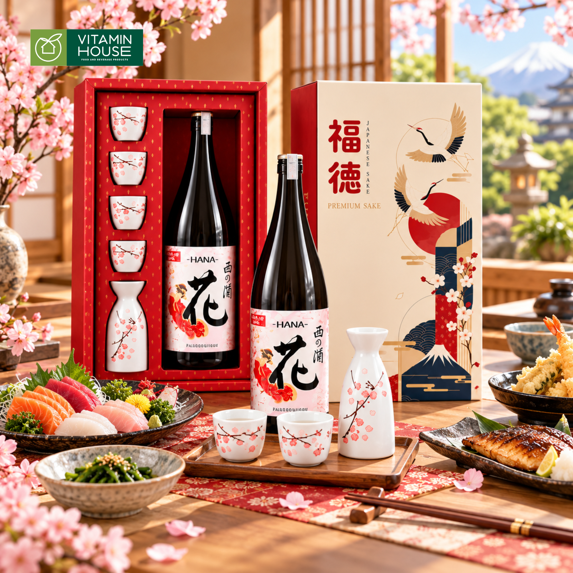 Set Rượu Sake Premium 3