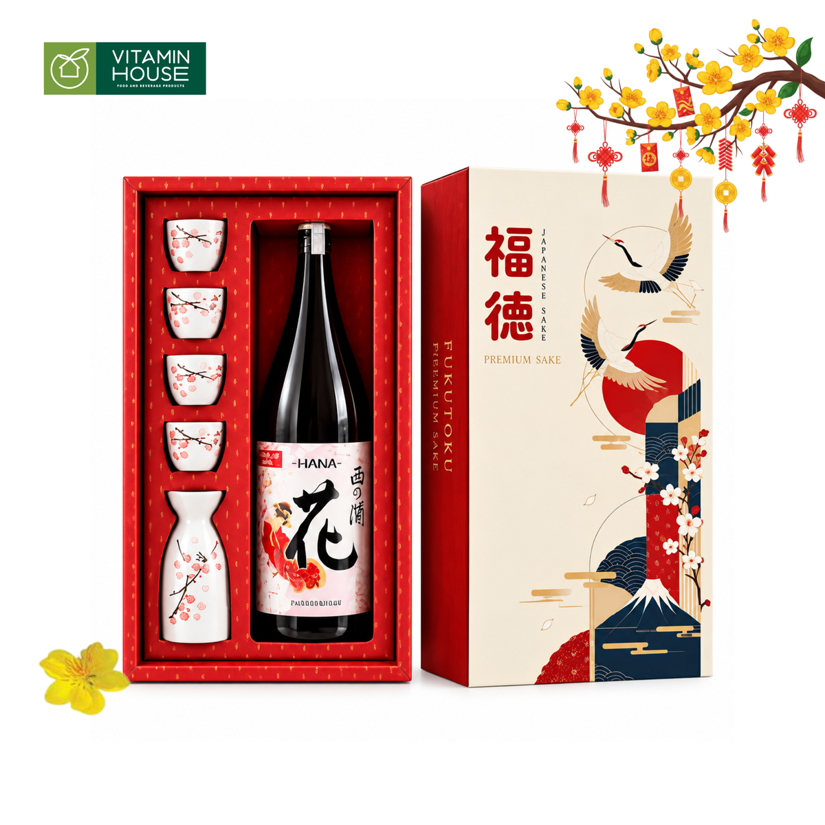 Set Rượu Sake Premium 3