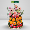 Tháp Trái Cây Quýt, Táo Dâng Hương và Hoa Tươi Trang Trí 

