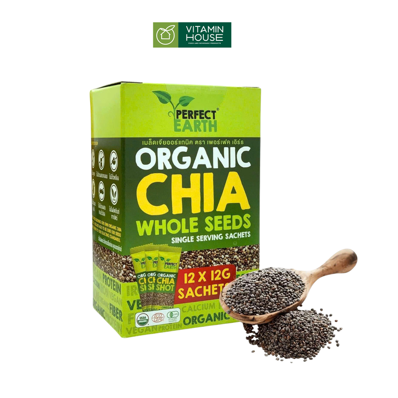 Hạt Chia Organic Perfect Earth Thái Gói/Hộp 12 Thanh*12g