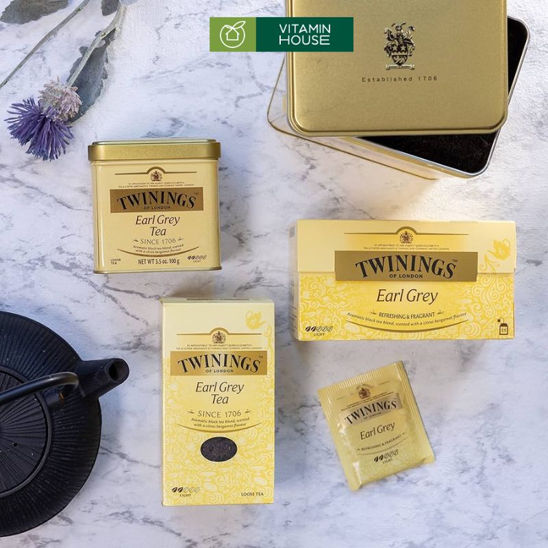 Trà Túi Lọc Twinings Of London Earl Grey Tea Hương Vị Thanh Tao Từ Cam Bergamot