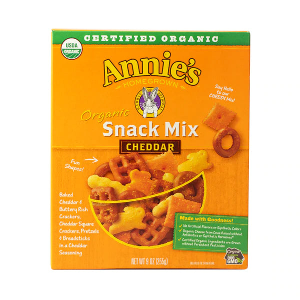 Bánh Quy Hỗn Hợp Phô Mai Hữu Cơ Annie Snack Mix Cheddar Mỹ Hộp 255g