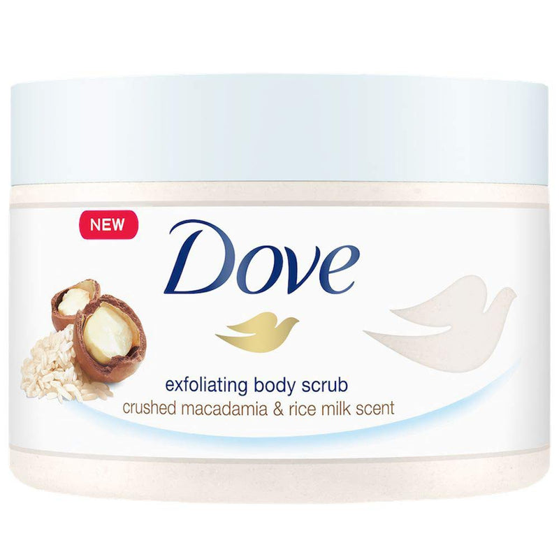 Hộp Tẩy Tế Bào Chết Dove Exfoliating Body Polish Crushed Macadamia & Rice Milk 298G