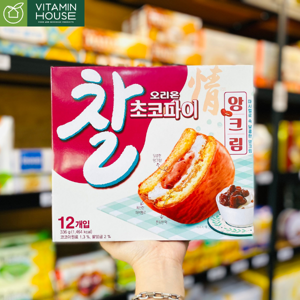 Bánh chocopie kem đậu đỏ Orion HQ 336g