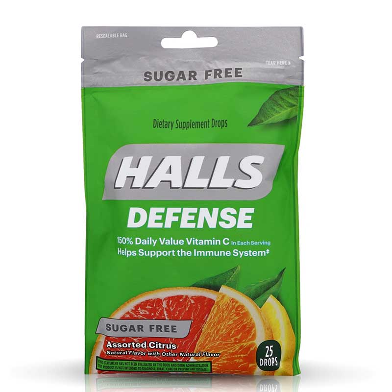 Kẹo Ngậm Trị Ho Halls Defense Assorted Citrus 25v