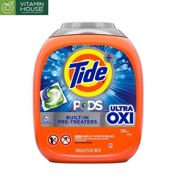 Viên giặt Tide Pods Ultra Oxi 104v Mỹ