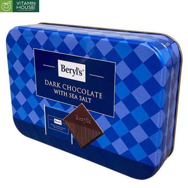 Hộp Thiếc Chocolate Đắng Beryls Vị Muối Biển 108g (xanh)