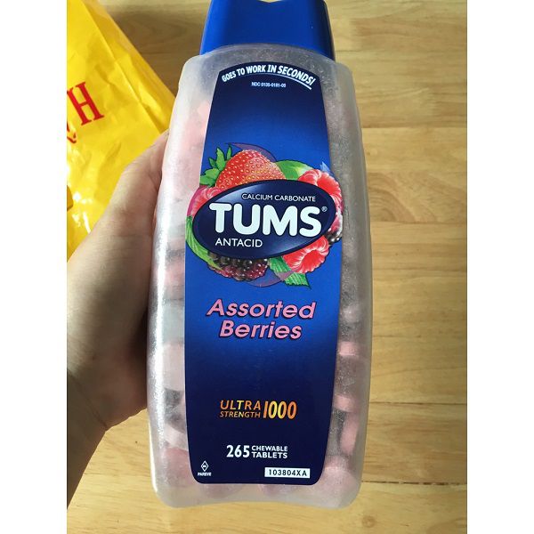 Kẹo Ngậm Trị Đau Bao Tử Tums Ultra Strength 1000mg 265 Viên