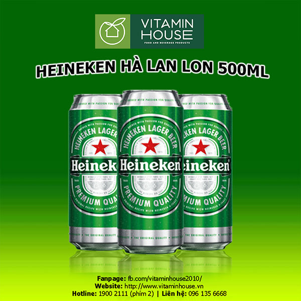 Bia Heineken Hà Lan 500ml