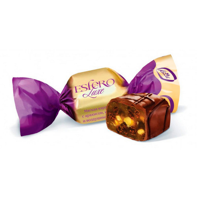 Kẹo Mềm Chocolate Đậu Phộng Caramel Esfero Luxe Nga Hộp 350g
