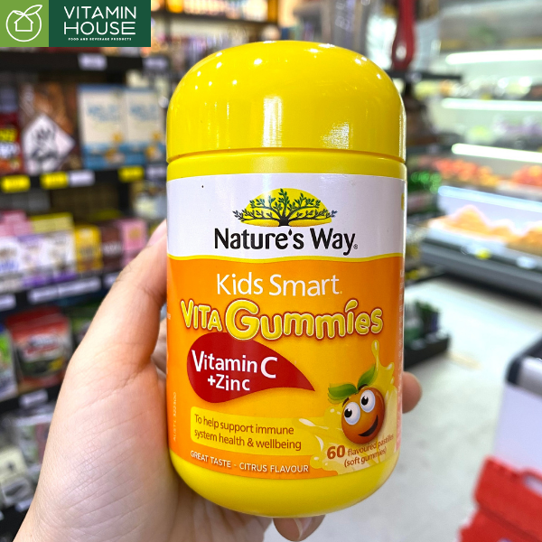 Kẹo Dẻo VitaminC + ZinC Kids Nature Way Úc 60v