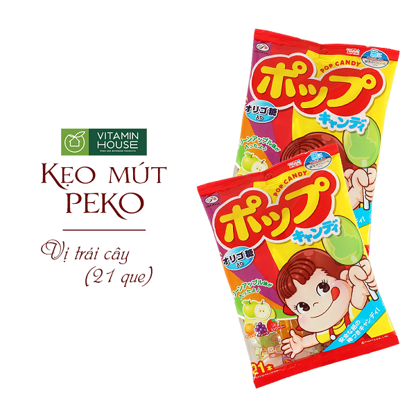 Kẹo Mút Trái Cây PEKO Nhật Gói 126g 21 cây