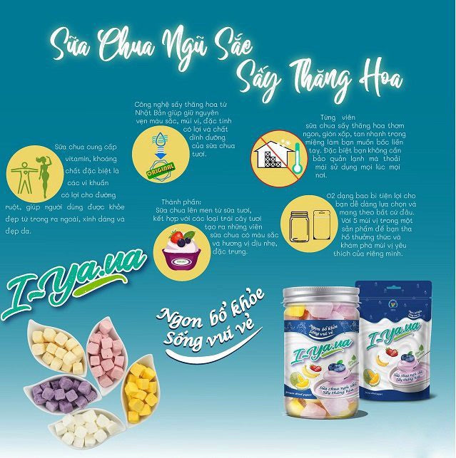 Hủ Sữa Chua Ngũ Sắc Sấy Iyaua 55g