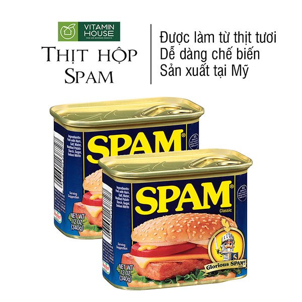 Thịt Hộp Spam Mỹ Burger Classic 340g