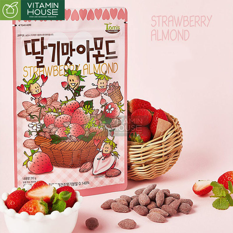 Hạnh nhân tẩm vị dâu TomsFarm 210g
