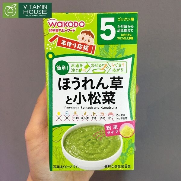 Bột ăn dặm Wakodo vị Rau Bina-Khoai tây 5m+