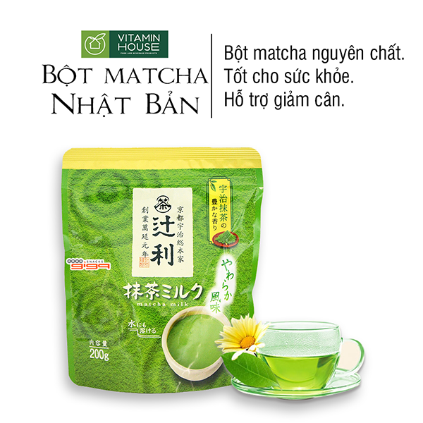 Bột Trà Xanh Sữa Matcha Milk Nhật Gói 200g