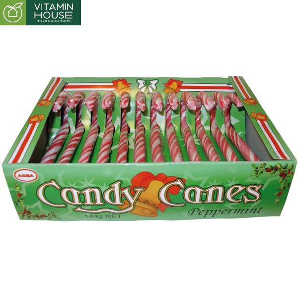 Kẹo Gậy Noel Candy Canes Peppermint Đức (Hộp 10c)